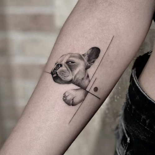 French bulldog tattoo  gussinaround   Dog tattoos Forearm tattoos Cool  tattoos