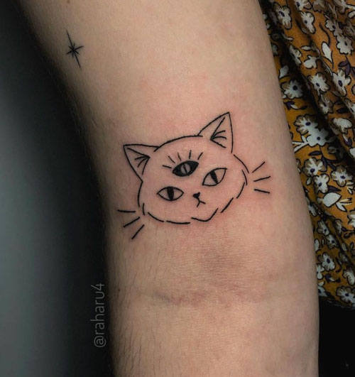 prompthunt tattoo sketch of a cat hugging the sun on a canva blackwork  ornamental line art vector