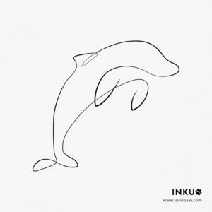 Dolphin line art tattoo design