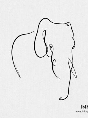 Elephant line art tattoo design 10