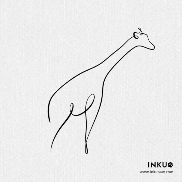 giraffe abstract line tattoo