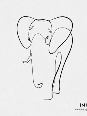 single line elephant design