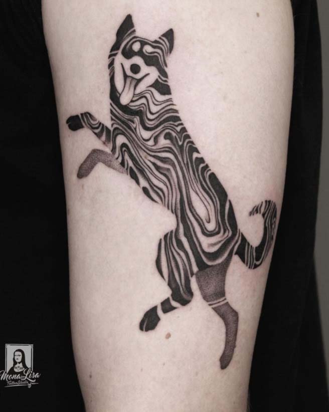 Beautiful Husky Outline Tattoos for Men and Women