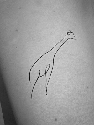 abstract minimal giraffe tattoo