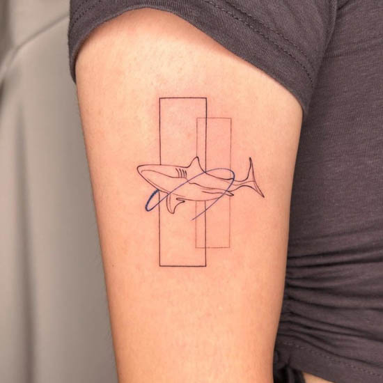 Krypt Tattoo - Fun geometric watercolor shark I did... | Facebook