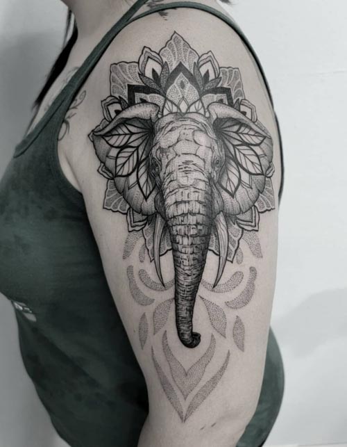 Elephant tattoo design | Cannabis 'n Cats