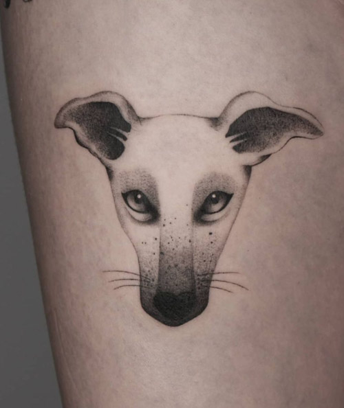 dog head tattoo
