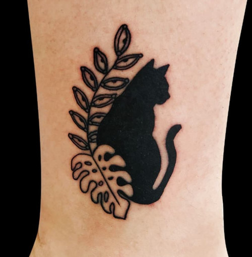 40 Simple and Stylish Cat Silhouette Tattoos. | Inku Paw