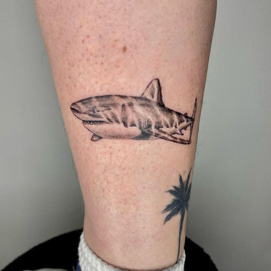 Minimalist Blacktip Shark Tattoo Idea  BlackInk