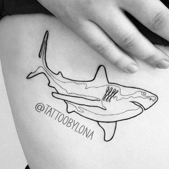 A single line drawing of a shark I did for my first tattoo does this look  stupid Any suggestions on placement  rDrawMyTattoo