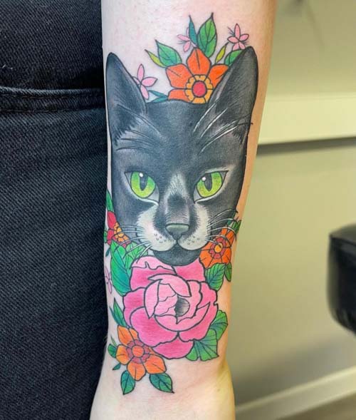 American traditional take on an iconic sad cat Done at Alpha Tattoo in  Baton Rouge  rsadcats