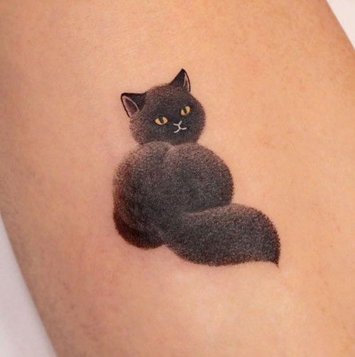 40 Simple and Stylish Cat Silhouette Tattoos.