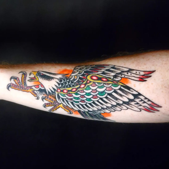 Back eagle Tattoo Colour - Zealand Tattoo