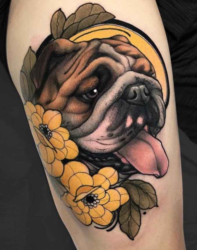 Bulldog Tattoos history meanings and ideas  Tattoo Life