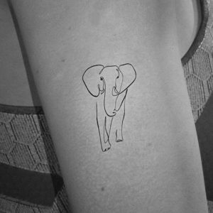 continuous line elephant tattoo design 1