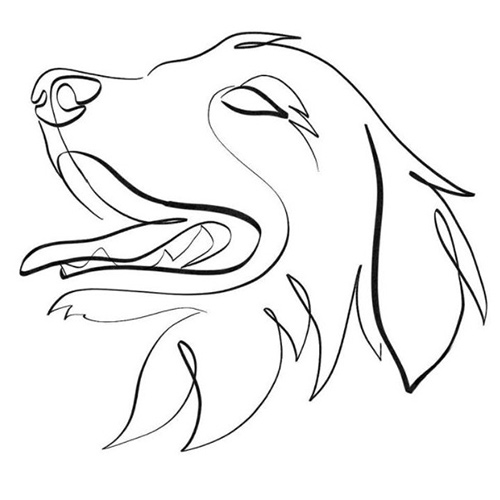 Premium Vector  Linear drawing of a puppy the dog is human friend small dog  stylized image for a tattoo