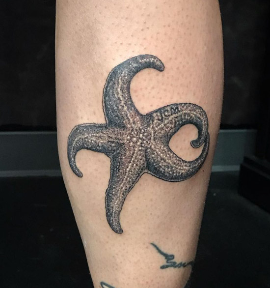 black and white starfish tattoo