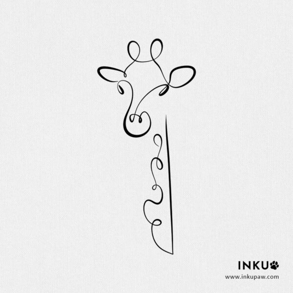 cute giraffe line tattoo design