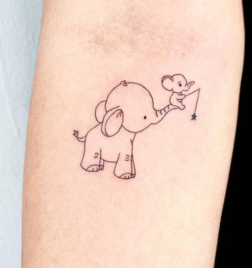 Minimalist Elephant set of 2 Elephant Temporary Tattoo / Elephant Outline  Tattoo / Little Elephant Tattoo / Simple Elephant Tattoo /tiny - Etsy