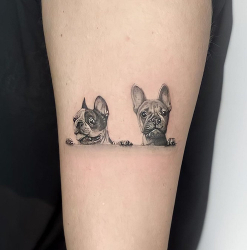 14 Realistic French and English Bulldog Tattoos You'll Love | Inku Paw