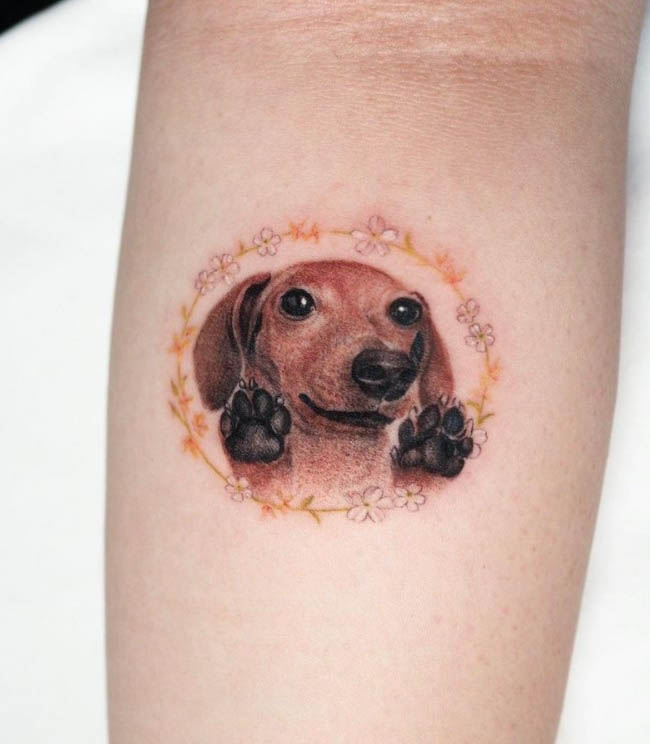 17 Lovable Wiener Dog Leg and Arm Tattoos | Inku Paw