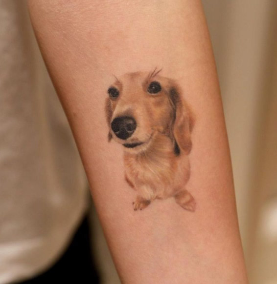 dachshund tattoo detail design