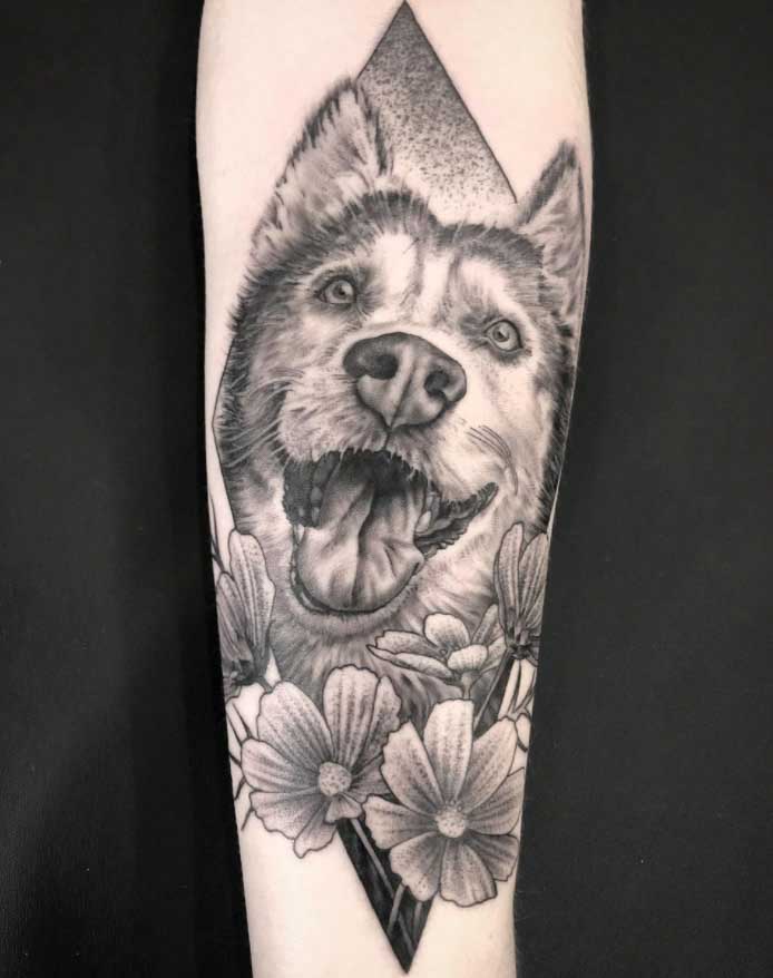 Schnauzer dog tattoo portrait time-lapse | Dean Gunther Tattoo HD - YouTube