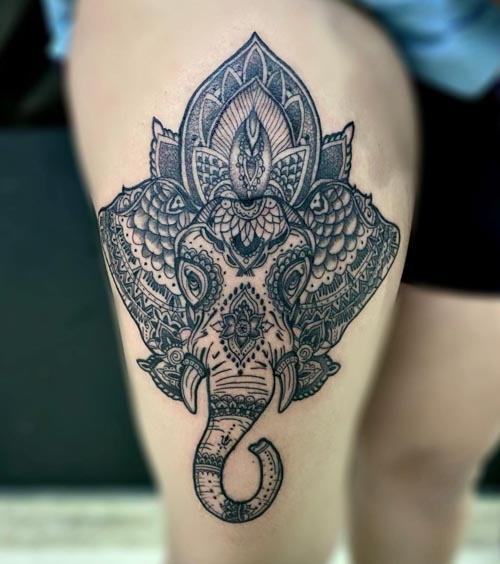 Aztec elephant | Elephant tattoos, Elephant tattoo, Digital art prints