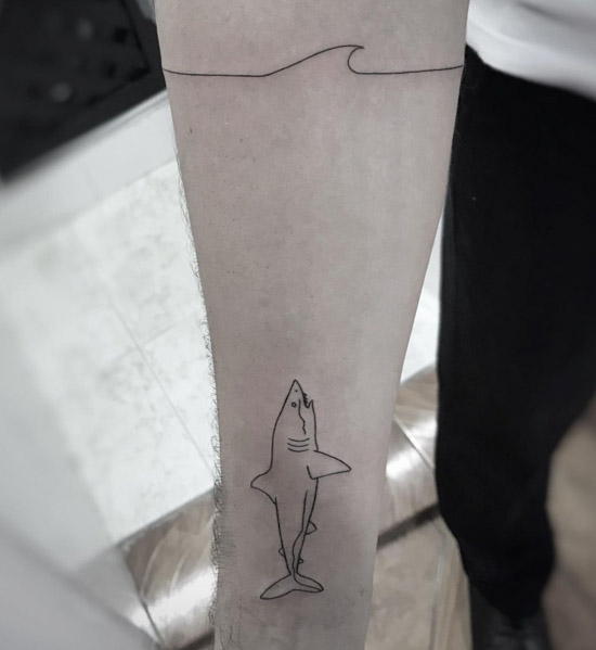 Dangerous ferocious shark tattoo concept Vector Image