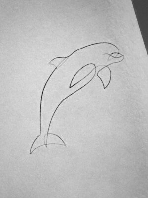 dolphin minimal tattoo design