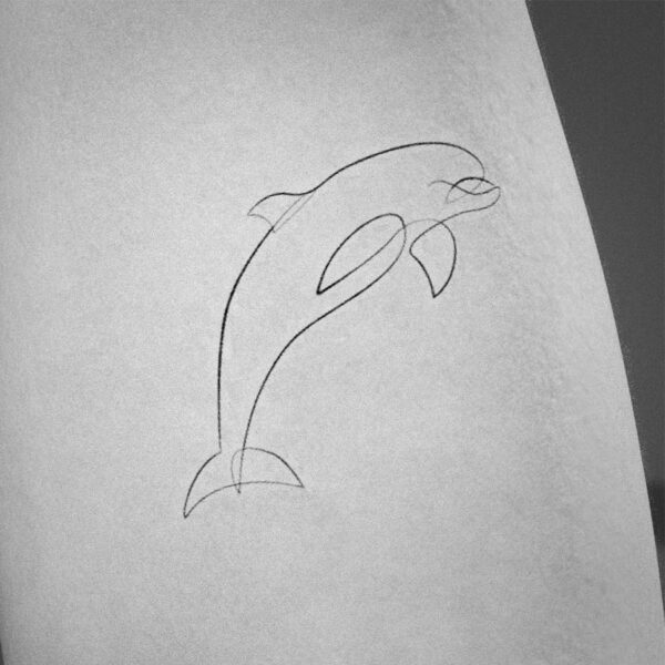 dolphin minimal tattoo design