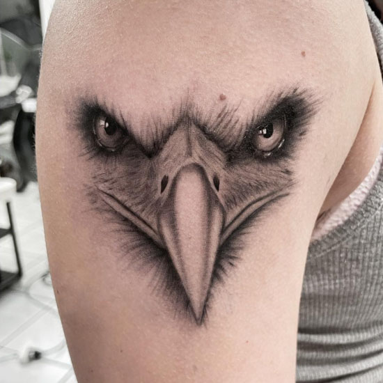 Bald Eagle Head Tattoo Mens Shoulders  Eagle head tattoo Bald eagle  tattoos Head tattoos