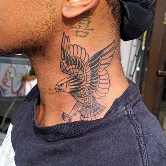 Eagle Feather Neck Tattoo by Chad Nicely by EyeofJadeTattoos on DeviantArt