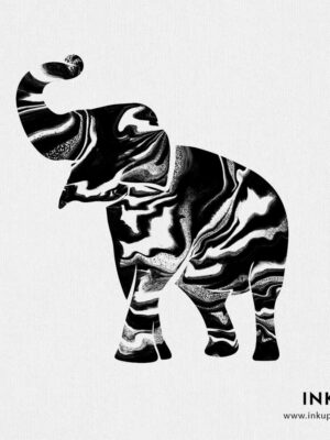 elephant small silhouette tattoo