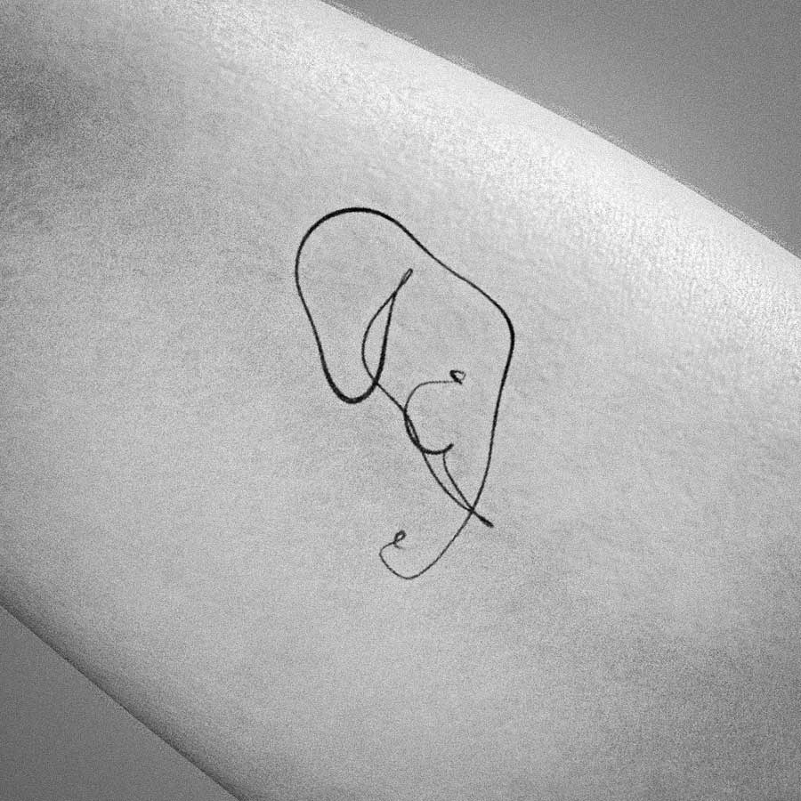 Tattoo tagged with small elephant good luck jin micro line art  animal tiny ifttt little minimalist inner forearm other fine line   inkedappcom