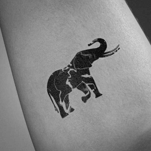 elephant tattoo abstract design