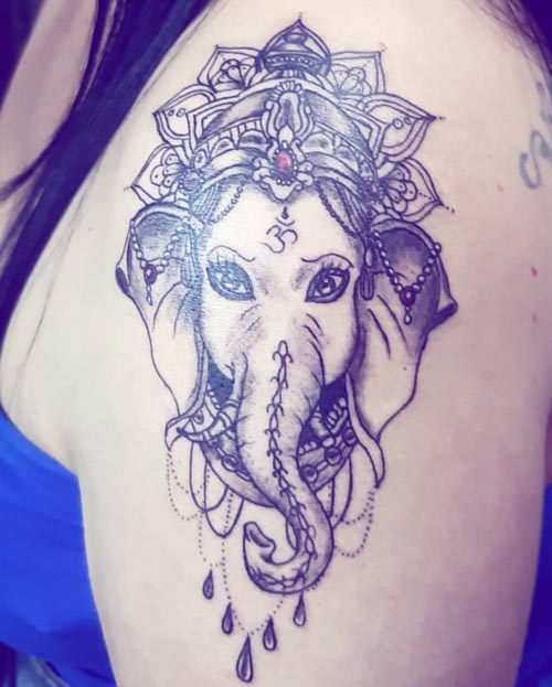 Mandala Ganesha Elephant Head Tattoo On Forearm