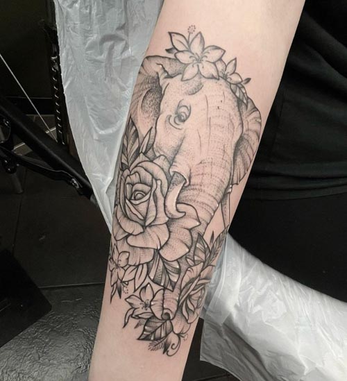 Elephant Half Sleeve by Chris Krapohl : Tattoos
