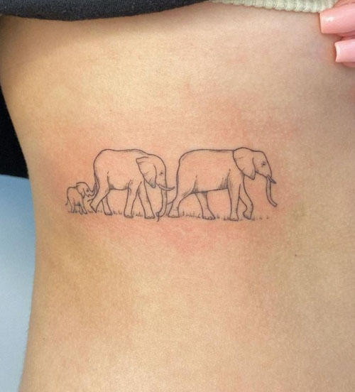Simple Line Elephant Tattoo