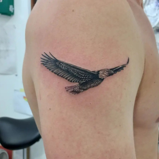 Flying Eagle Tattoo - Majestic and Striking Design