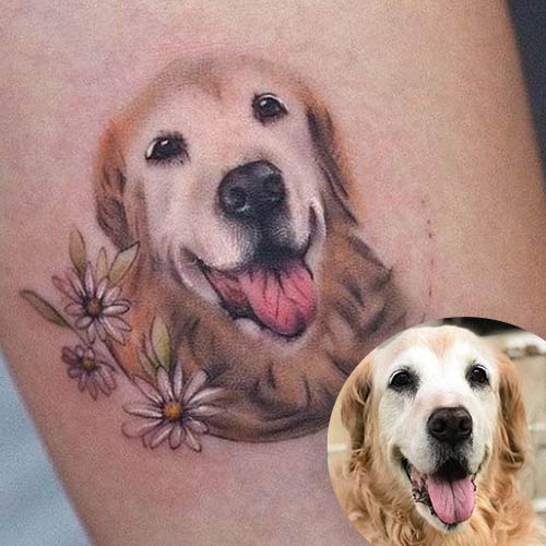 Dog Portrait Tattoos by Tattooist Doy