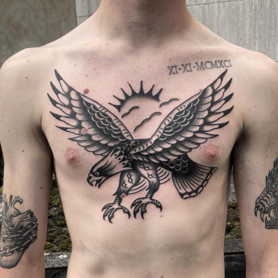 Eagle attacks Snake chest tattoo by Chapel tattoo - Best Tattoo Ideas  Gallery