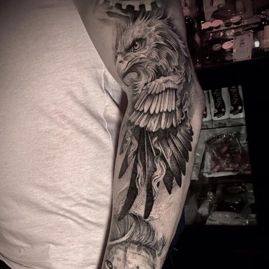 In-progress for my dear friend Noel! Bottom bird & lines are healed several  months. Still have to do details in the background elements… | Instagram