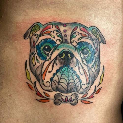 mexican style english bulldog tattoo