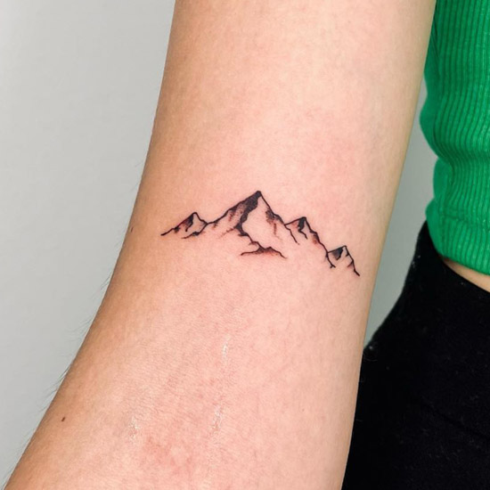 ALIVE Tattoos & Piercing - Mountains with quote. A simple tattoo design on  inner forearm. #mountains #travel #nature #mountainlovers #forest #tourism  #trip #naturelovers #travelgram #relaxation #mountain #beauty #traveling  #mountainsarecalling ...