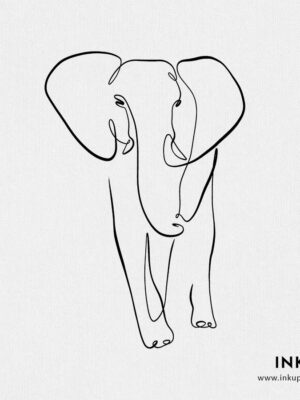 one line elephant tattoo inspiration