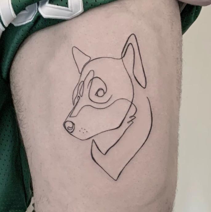 Fine Line Dog Paw Print Temporary Tattoo  Set of 3  Tatteco