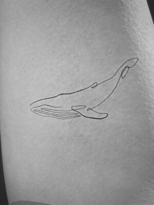 one line whale tattoo design