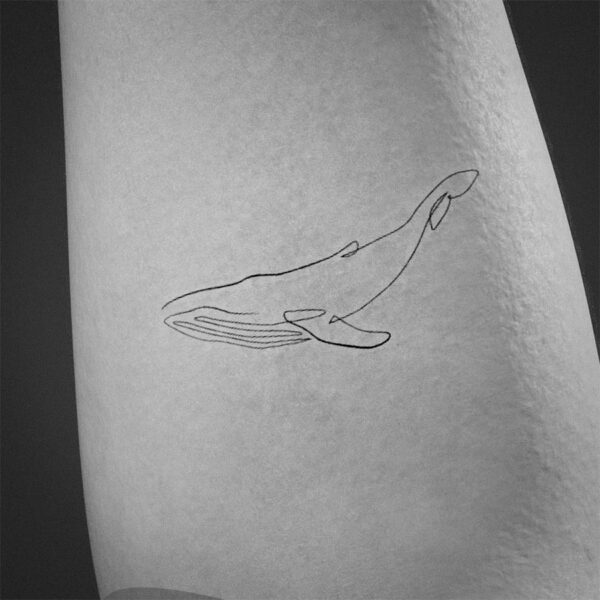 one line whale tattoo design