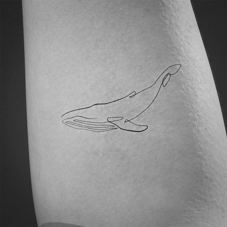 Simple Whale Tattoo Design | Inku Paw